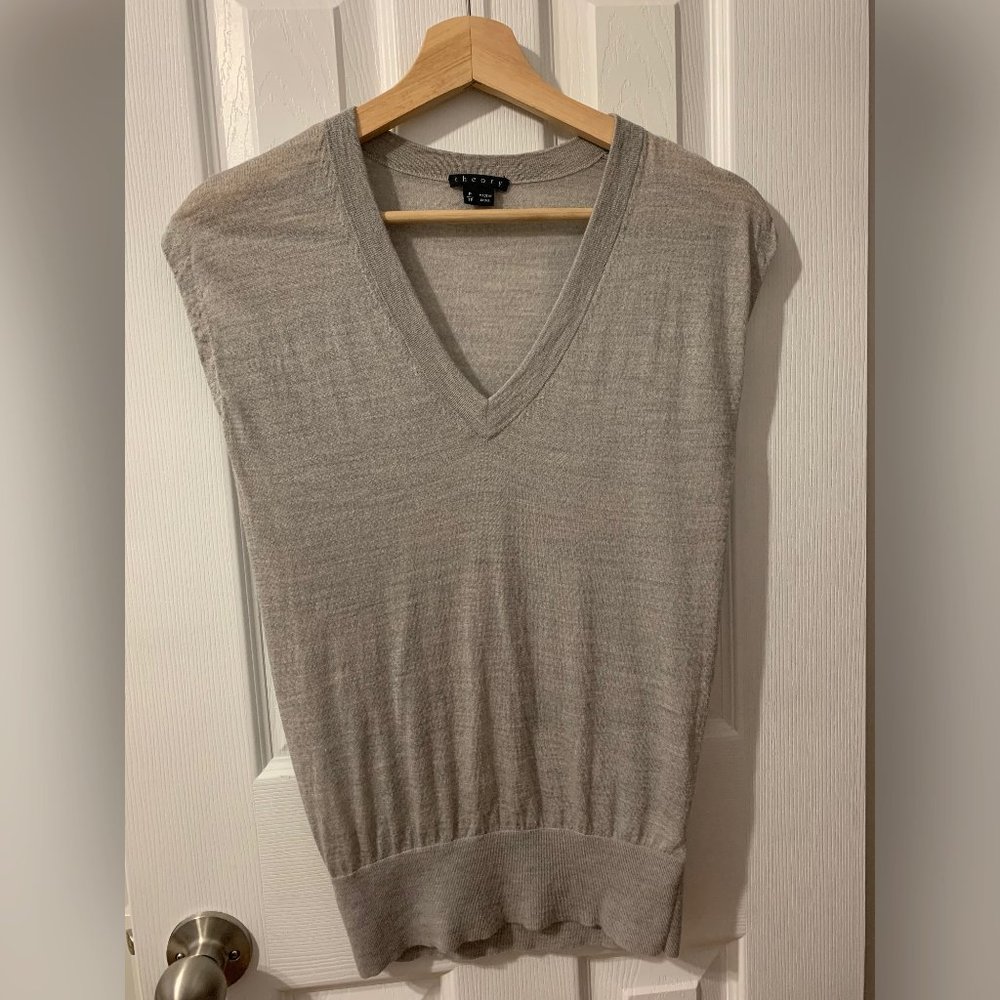 Theory Light Grey Sleeveless Top